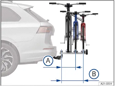 Volkswagen ID.4 - Maximum overhang of the rear carrier system