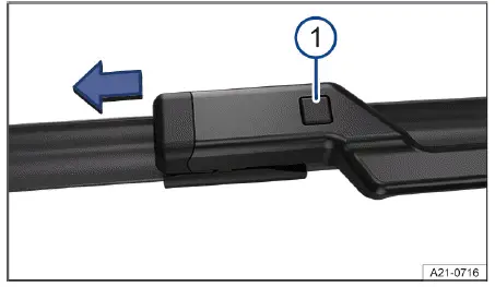 Volkswagen ID.4 - Fig. 1 Changing the windshield wiper blades.