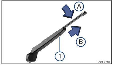 Volkswagen ID.4 - Fig. 2 Changing the rear window wiper blade.