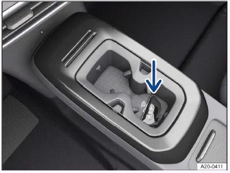 Volkswagen ID.4 - Fig. 1 In the center armrest: Emergency start function.