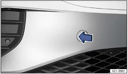 Volkswagen ID.4 - Fig. 1 In the right front bumper: Remove cover.