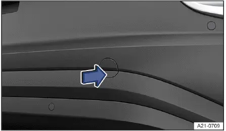 Volkswagen ID.4 - Fig. 1 In the right rear bumper: Remove cover.