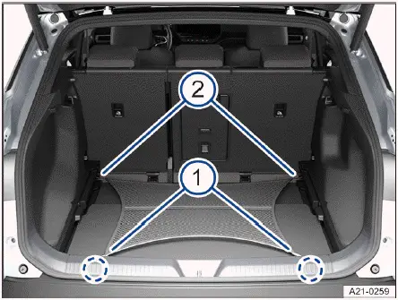 Volkswagen ID.4 - Fig. 1 In the luggage compartment: Level hanging luggage