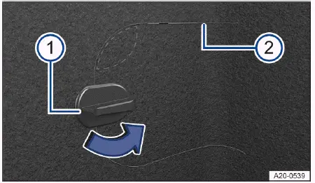 Volkswagen ID.4 - Fig. 1 Bottom right luggage compartment trim: Flap for