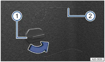 Volkswagen ID.4 - Fig. 3 Bottom right luggage compartment trim: Flap for