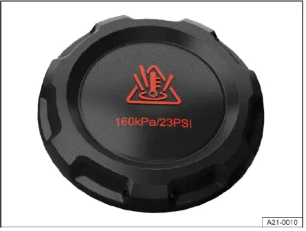 Volkswagen ID.4 - Fig. 1 In the hood space: Cap on the coolant expansion