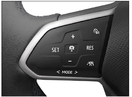 Volkswagen ID.4 - Fig. 1 Left side of the multi-function steering wheel.