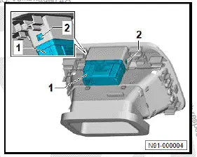Volkswagen ID.4. Removing and installing USB charging socket 1 [U37]