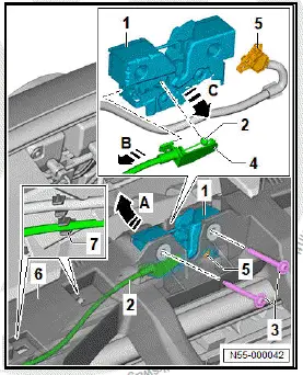 Volkswagen ID.4. Removing and installing bonnet lock