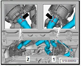 Volkswagen ID.4. Removing and installing coolant pump for high-voltage battery [V590], all-wheel drive