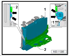 Volkswagen ID.4. Removing and installing charging unit 1 for high-voltage battery [AX4], all-wheel drive