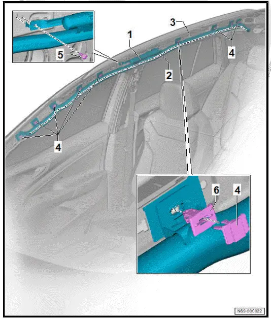 Volkswagen ID.4. Assembly overview curtain airbag
