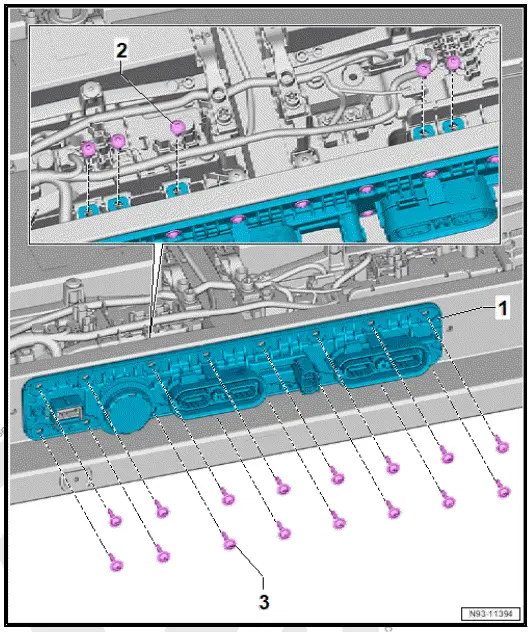 Volkswagen ID.4. Assembly overview - high-voltage battery, connecting element, 82 kWh