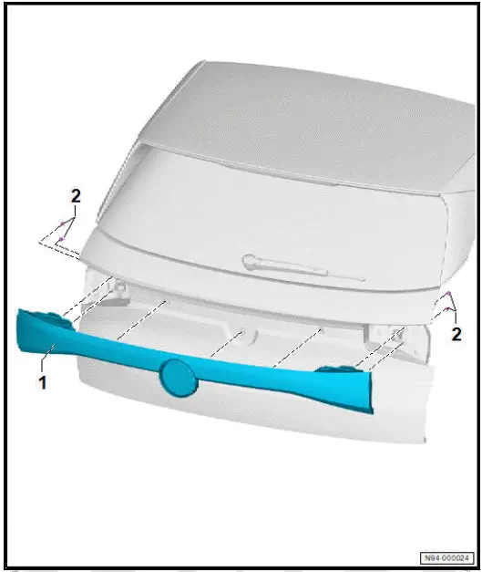 Volkswagen ID.4. Assembly overview tail lights in rear lid