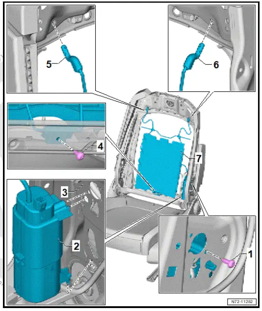 Volkswagen ID.4. Assembly overview lumbar support