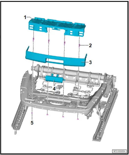 Volkswagen ID.4. Assembly overview seat depth adjustment
