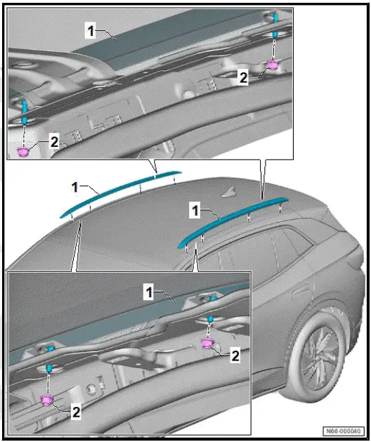 Volkswagen ID.4. Assembly overview roof railing