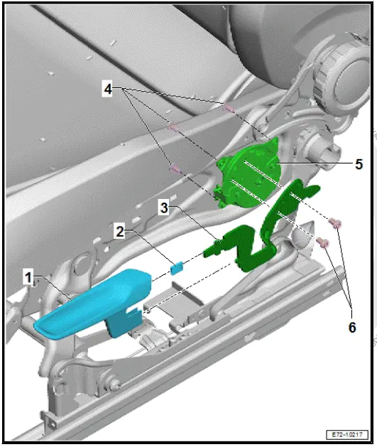 Volkswagen ID.4. Assembly overview seat height adjustment