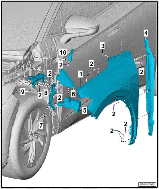 Volkswagen ID.4. Assembly overview wing
