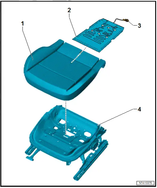 Volkswagen ID.4. Assembly overview seat heating element