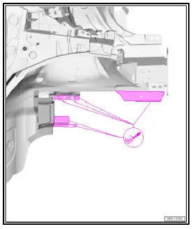 Volkswagen ID.4. Renewing front right longitudinal member, part section (second separating cut)