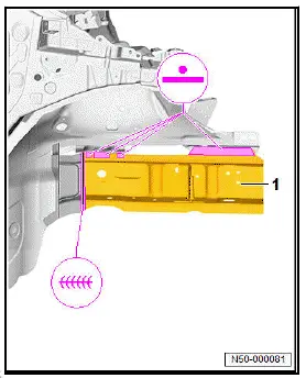 Volkswagen ID.4. Renewing front right longitudinal member, part section (second separating cut)