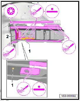 Volkswagen ID.4. Renewing front right longitudinal member, part section (second separating cut)