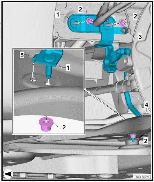 Volkswagen ID.4. Exploded view - front vehicle level senders