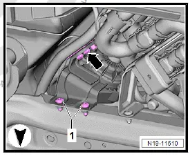 Volkswagen ID.4. Removing and installing high-voltage wiring harness for voltage converter, high-voltage heater, air conditioner compressor