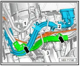Volkswagen ID.4. Removing and installing high-voltage wiring harness for voltage converter, high-voltage heater, air conditioner compressor