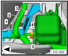 Volkswagen ID.4. Removing and installing control unit for electronic steering column lock J764 