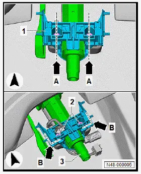 Volkswagen ID.4. Removing and installing control unit for electronic steering column lock J764 