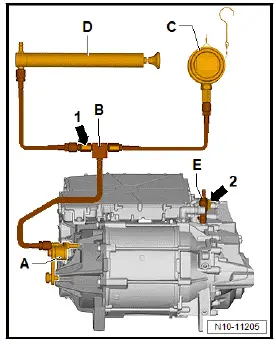 Volkswagen ID.4. Leakage test of electric drive motor, rear