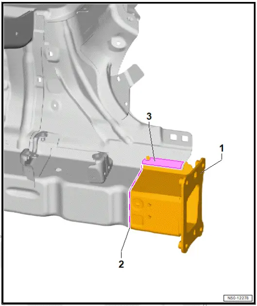 Volkswagen ID.4. Assembly overview - front left longitudinal member, part section
