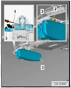 Volkswagen ID.4. Removing and installing interior mirror