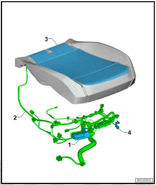 Volkswagen ID.4. Overview of fitting locations - seat occupied recognition