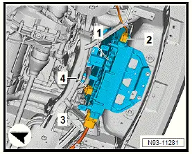 Volkswagen ID.4. Removing and installing charging unit 1 for high-voltage battery [AX4], rear-wheel drive