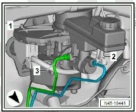 Volkswagen ID.4. Removing and installing brake master cylinder