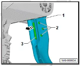 Volkswagen ID.4. Removing and installing mounting of brake pedal on push rod
