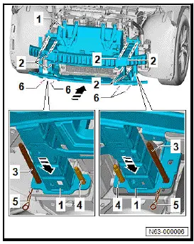 Volkswagen ID.4. Removing and installing bumper carrier