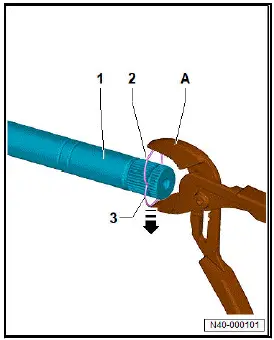 Volkswagen ID.4. Removing and installing outer constant velocity joint, drive shaft installed