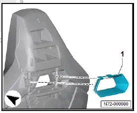 Volkswagen ID.4. Removing and installing trim for backrest with integrated head restraint
