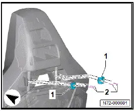 Volkswagen ID.4. Removing and installing trim for backrest with integrated head restraint
