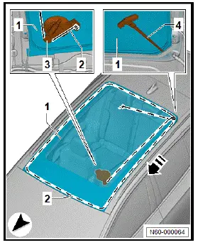 Volkswagen ID.4. Removing and installing glass panel