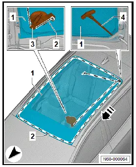Volkswagen ID.4. Removing and installing glass panel