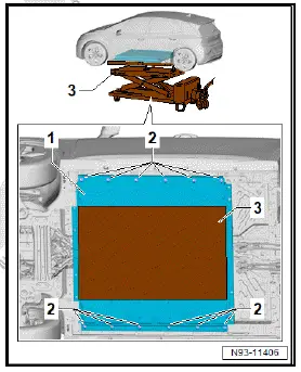 Volkswagen ID.4. Removing and installing high-voltage battery 1 [AX2]
