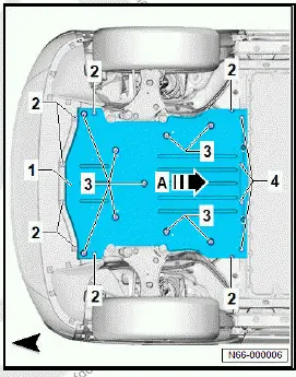 Volkswagen ID.4. Removing and installing front underbody cladding