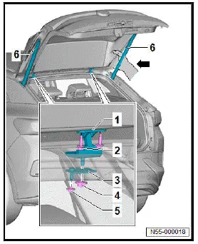 Volkswagen ID.4. Removing and installing hinge, double threaded connection