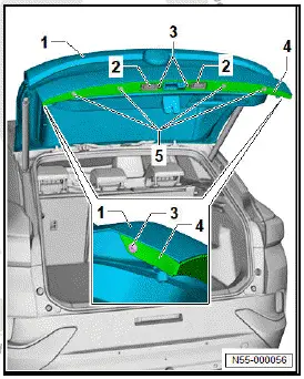 Volkswagen ID.4. Removing and installing adapter for rear lid handle