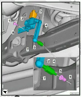 Volkswagen ID.4. Removing and installing rear vehicle level senders [G76]/[G77]